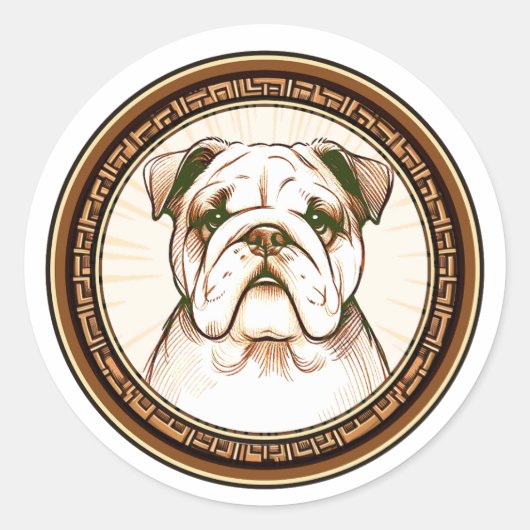 Rond Charming Bulldog Digital Sticker (Devant)