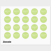 Rond Charming Mariage Monogram Sticker - Lime (Feuille)