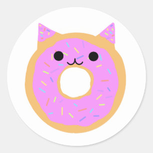 Rond Chat à gâteau doux : Sticker pour chatte à noix de