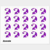 Rond Chat blanc violet Kitten Yin Yang Sticker (Feuille)