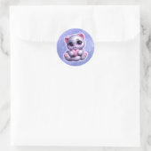 Rond Chat mignon avec Sticker du coeur (Sac)