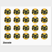 Rond Chat Sunburst Kitty Sticker Abstrait Feline Art (Feuille)
