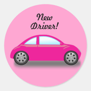 Rond Chauffeur nouveau conducteur Sticker voiture rose