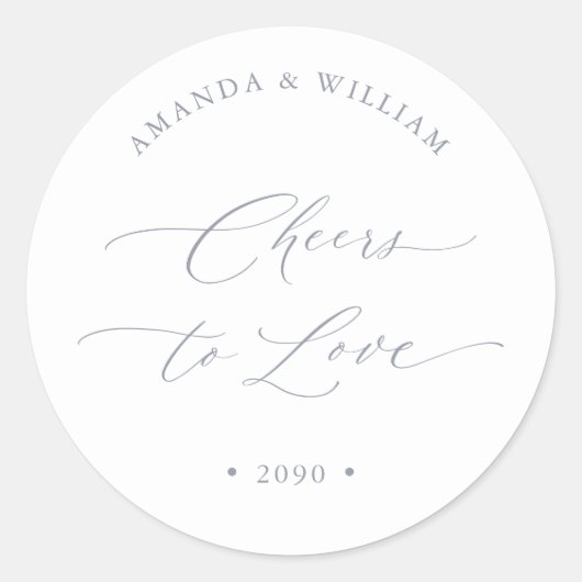 Rond Cheers to Love Wedding Favor Sticker (Devant)