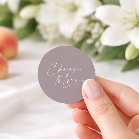 Rond Cheers to Love Wedding Favor Sticker