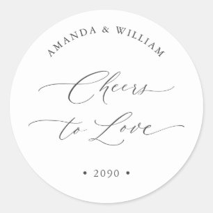 Rond Cheers to Love Wedding Favor Sticker