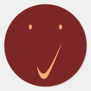 Rond Chèque - Tic/Orange. Sticker rectangulaire