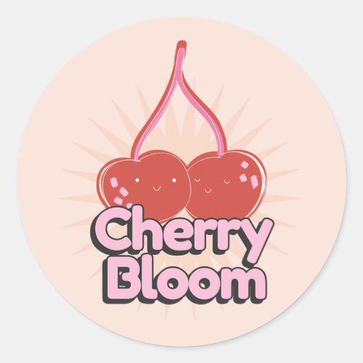 Rond Cherry Bloom Sticker (Devant)