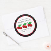 Rond Cherry Jam Modern Personnaliser Sticker (Enveloppe)