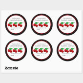 Rond Cherry Jam Modern Personnaliser Sticker (Feuille)