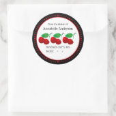 Rond Cherry Jam Modern Personnaliser Sticker (Sac)