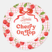Rond Cherry sur le dessus Sticker d'anniversaire (Devant)