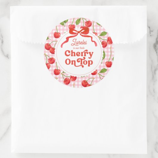 Rond Cherry sur le dessus Sticker d'anniversaire (Sac)