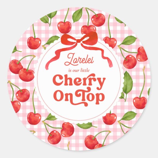 Rond Cherry sur le dessus Sticker d'anniversaire (Devant)