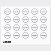 Rond Chevron Monogram Plaque Sticker gris marine (Feuille)
