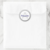 Rond Chevron Monogram Plaque Sticker gris marine (Sac)