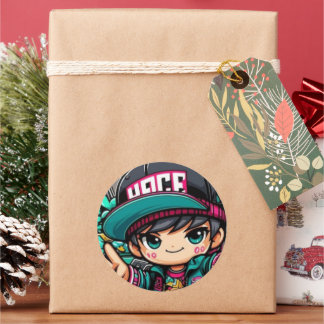 Rond Chibi Power : Sticker Anime mignon