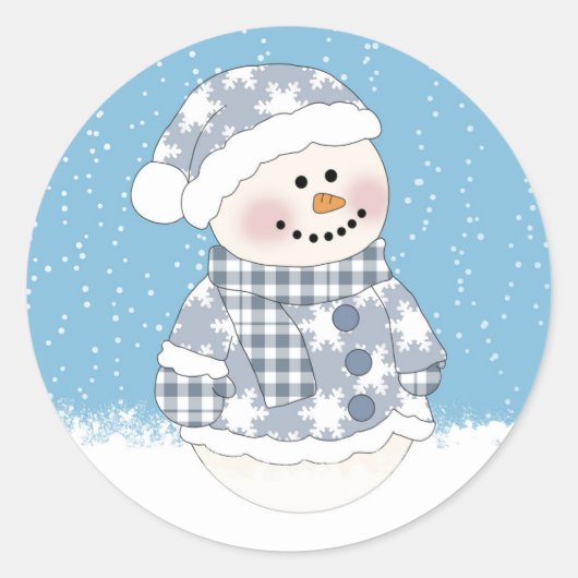 Rond Chic bébé Snowman Sticker (Devant)