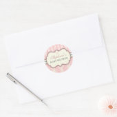 Rond Chic Damask & Stripe Baby shower Favoriser Sticker (Enveloppe)