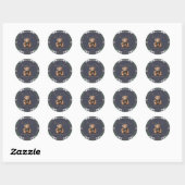 Rond Chic Elegant Fancy Bear Theme sticker (Feuille)