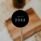 Rond Chic noir foncé classe de 2025 Graduation Sticker