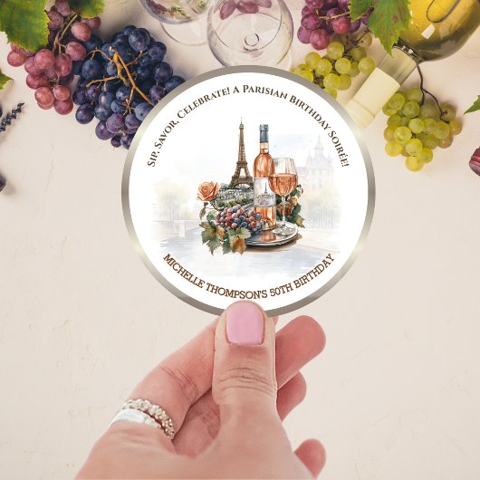 Rond Chic Tour Eiffel Sticker 50e Anniversaire