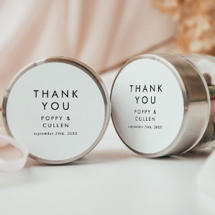 Rond Chic Typographie Merci Mariage Favor Sticker