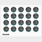 Rond Chic Zebra Sweet Seize Sticker (Feuille)