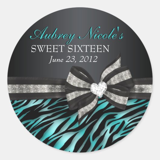 Rond Chic Zebra Sweet Seize Sticker (Devant)