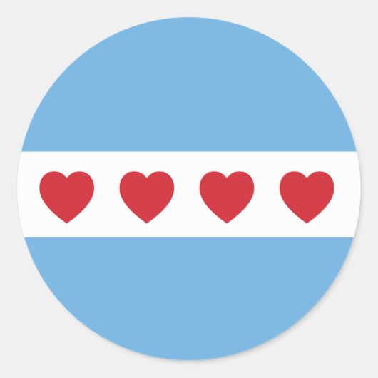 Rond Chicago Love | Sticker | Arrondi (Devant)