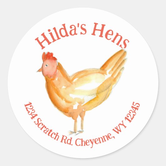 Rond Chicken Egg Carton Sticker Retourner Adresse Affai (Devant)