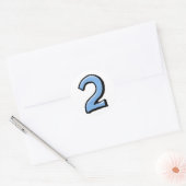 Rond Chiffre Silly 2 Sticker bleu (Enveloppe)