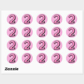 Rond Chiffres Silly 2 Sticker rose (Feuille)