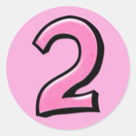 Rond Chiffres Silly 2 Sticker rose (Devant)