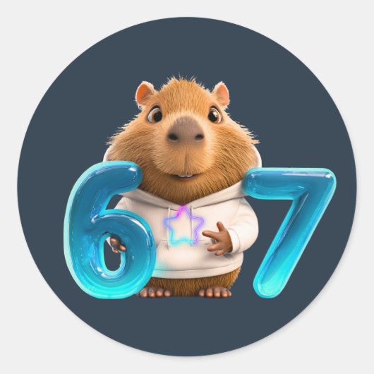 Rond Chill 67 Capybara Round Sticker  –Midnight Edition (Devant)