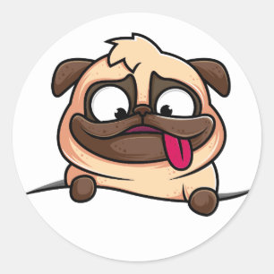 Rond Chiot de Carlin drôle mignon - Sticker