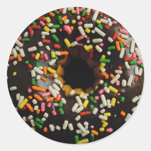 Rond Chocolat Frosted Et Saupoudrer Sticker Donut (Devant)