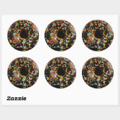 Rond Chocolat Frosted Et Saupoudrer Sticker Donut (Feuille)