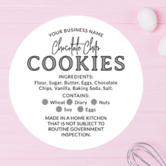 Rond Chocolat gris blanc Cookies Cottage Law Sticker