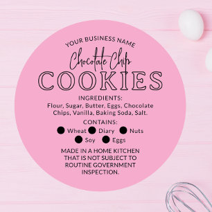 Rond Chocolat rose Noir Cookies Cottage Law Sticker