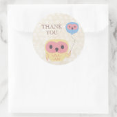 Rond Chouette mignonne avec Sticker Merci de partie de (Sac)