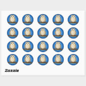 Rond Chouette mignonne | Sticker (Feuille)