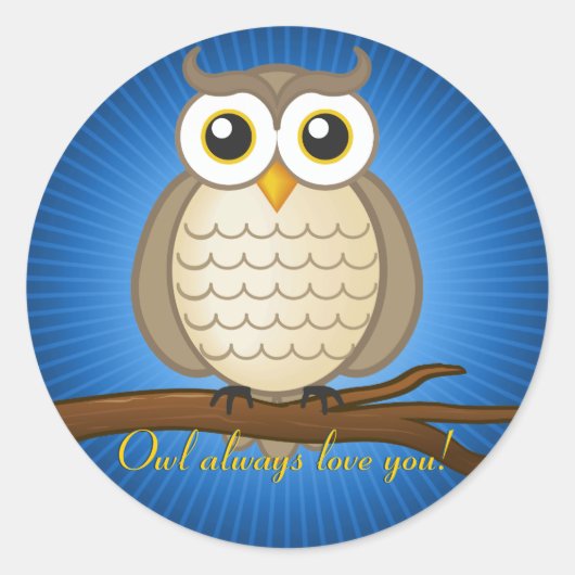 Rond Chouette mignonne | Sticker (Devant)