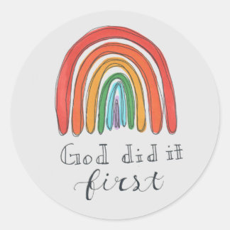 Rond Christian Rainbow Sticker
