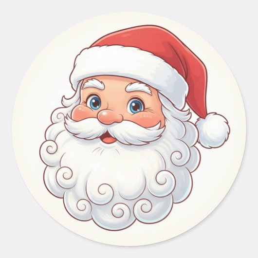 Rond Christmas Santa Sticker (Devant)