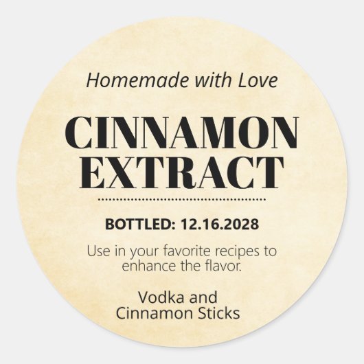 Rond Cinnamon Extract Modern Label Sticker ZEX_001e (Devant)