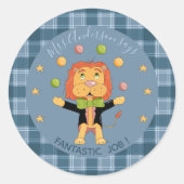 Rond Circus Lion Student Blue Reward Sticker (Devant)