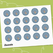 Rond Circus Monkey Student Blue Reward Sticker