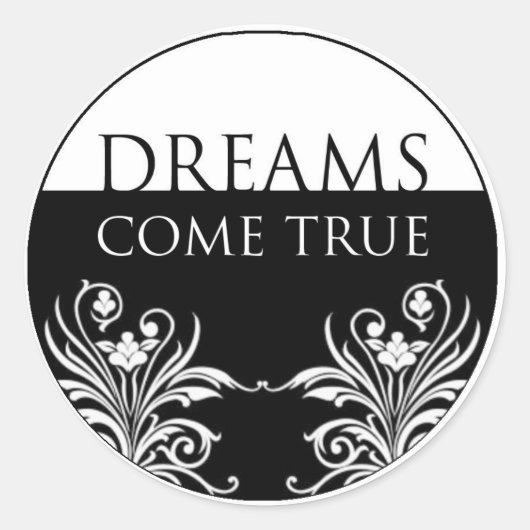 Rond Citation de 3 mots - Dreams Come True Sticker (Devant)