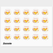 Rond Citrouille et feuille - Sticker (Feuille)